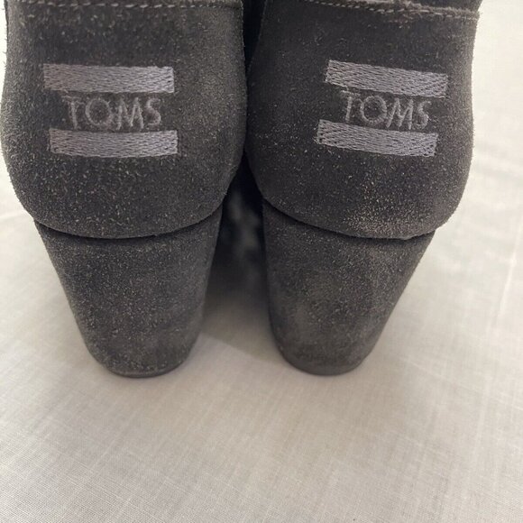Toms Charcoal Gray Women’s Wedge Booties Size 9 - Picture 7 of 8